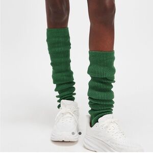 NWOT Free People Movement 28" Light Pink Stirrup Cotton Knit Ballet Leg Warmers